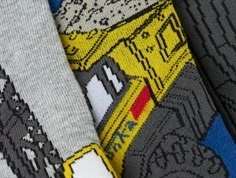 strømpe med mønster af Tonka legetøjsbiler 13238405 navy blazer